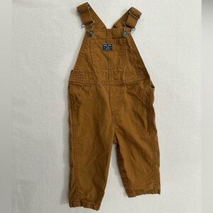 Carters 12M Brown Baby/Toddler Overalls Snap Legs Cotton One-Piece